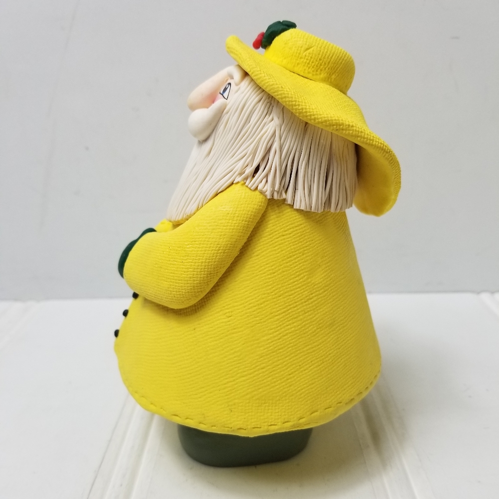 Vintage Santa Fisherman Figurine Bread Dough Polymer Clay Coastal Christmas Yell - Picture 3 of 13